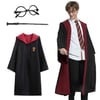 Mey İthalat® Harry Potter Gryffindor Kapişonlu Çocuk Kostüm + Asa + Gözlük Seti 7-8 Yaş