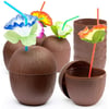 Mey İthalat® Hindistan Cevizi Hawaii Luau Aloha Pipetli İçecek Kabı Bardak 10x13 cm 1 Adet