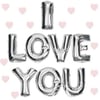 Mey İthalat® I Love You Folyo Balon Gümüş Renk 35 CM