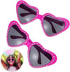 Mey İthalat® Kalp Şekilli Taşlı Parti Gözlüğü Pembe Renk 6x16 cm