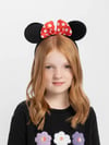 Mey İthalat® Kırmızı Fiyonklu Minnie Mouse Taç Fare Tacı Kafa Bandı