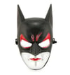 Mey İthalat® Kırmızı Gözlü Siyah Batman Maske - Lastikli Batgirl Maskesi 28x17 cm