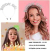 Mey İthalat® Kristal Taşlı Gümüş Birthday Girl Yazılı Doğum Günü Parti Tacı 19x11 cm