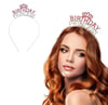 Mey İthalat® Kristal Taşlı Pembe Birthday Princess Yazılı Parti Tacı 19x11 cm