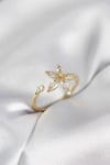 Mey İthalat® Lotus Model Zirkon Taşlı Gold Renk Kadın Yüzük