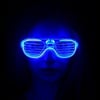 Mey İthalat® Mavi Led Işıklı Parti Gözlüğü - Neon Glow Şerit Gözlük 3 Modlu