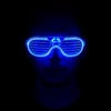Mey İthalat® Mavi Led Işıklı Parti Gözlüğü - Neon Glow Şerit Gözlük 3 Modlu