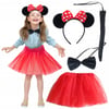 Mey İthalat® Minnie Mouse Kostüm Seti Etek Taç Kuyruk Papyon Gösteri Seti