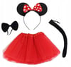 Mey İthalat® Minnie Mouse Kostüm Seti Etek Taç Kuyruk Papyon Gösteri Seti