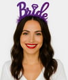 Mey İthalat® Mor Renk Bekarlığa Veda İtalik Yazı Alyanslı Bride Taç