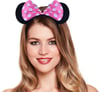 Mey İthalat® Pembe Fiyonklu Minnie Mouse Tacı Mini Kulak