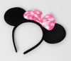 Mey İthalat® Pembe Fiyonklu Minnie Mouse Tacı Mini Kulak