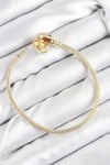 Mey İthalat® Pirinç Charm Zirkon Taşlı Kalp Model Gold Renk Kadın Bileklik