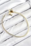 Mey İthalat® Pirinç Charm Zirkon Taşlı Yonca Model Gold Renk Kadın Bileklik