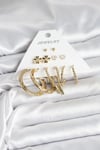 Mey İthalat® Pirinç Gold Renk 6 Çift Kadın Küpe Seti