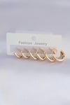 Mey İthalat® Pirinç Gold Renk Oval Küpe Seti