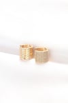 Mey İthalat® Pirinç Gold Renk Taşlı Minimal Küpe