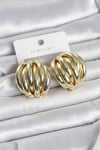 Mey İthalat® Pirinç Gold Renk Vintage Kadın Küpe