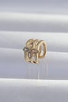 Mey İthalat® Pirinç Gold Renk Yonca Earcuff Küpe