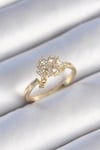 Mey İthalat® Pirinç Gold Renk Zirkon Taşlı Kadın Yüzük