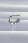 Mey İthalat® Pirinç Gümüş Renk Zirkon Taş Kaplama Earcuff Küpe