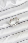 Mey İthalat® Pirinç Gümüş Renk Zirkon Taşlı Vintage Kadın Yüzük