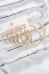 Mey İthalat® Pirinç Halka Model Gold Renk Kadın Set Küpe