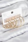 Mey İthalat® Pirinç Halka Model Gold Renk Kadın Set Küpe
