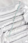Mey İthalat® Pirinç Zirkon Taşlı Mavi Boncuklu Model Gümüş Renk Kadın Bileklik