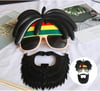 Mey İthalat® Rasta Peruklu Rasta Sakallı Bob Marley Bıyıklı Parti Gözlüğü 27x18 cm