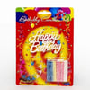 Mey İthalat® Rengarenk Mumlu Beyaz Happy Birthday Yazılı Doğum Günü Mumu 12 Adet