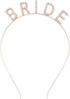 Mey İthalat® Rose Gold Renk Bekarlığa Veda Kristal Taş Bride Tacı İthal 16x10 cm