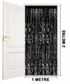 Mey İthalat® Siyah Renk Ekstra Metalize Parlak Saçaklı Arka Fon Perde İthal A Kalite 1x2 Metre