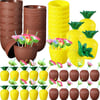 Mey İthalat® Tropikal Parti Bardak Seti – Ananas ve Hindistan Cevizi Şekilli Pipetli Bardaklar (20 Adet)