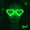 Mey İthalat® Yeşil LED Işıklı Kalp Gözlük – 3 Modlu Parti & Glow Gözlüğü