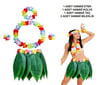 Mey İthalat® Yetişkin Hawaii Kostüm Seti - Yaprak Etek & Hawaii Set - 5 Parça