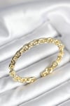 Mey İthalat® Zincir Model Gold Renk Pirinç Kadın Bileklik