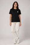 Minimal Geyik Logolu Tişört Bisiklet Yaka Kısa Kol Yazlık T-shirt - Siyah