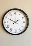 Modern 52 Cm Black & White Roma Rakamlı Metal Duvar Saati