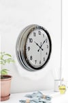Modern Klasik 40 Cm Krom Metal Duvar Saati