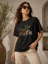 Motosiklet Baskılı Tişört Bisiklet Yaka Kısa Kol Yazlık T-shirt - Siyah