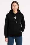Nihilist Penguen Temalı Oversize Kapüşonlu Sweatshirt - Siyah