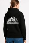 Nihilist Penguen Temalı Oversize Kapüşonlu Sweatshirt - Siyah