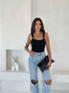 Ottoman Toka Askılı Bluz Siyah S4194