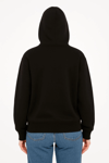 Oversize Kapüşonlu Sweatshirt  Hoodie 3 İplik Şardonlu Pamuklu Kumaş, Önü Baskılı, Fermuarlı Rahat Kalıp, Kışlık Ve Sokak Stili Sweat - Siyah