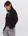 Oversize Yarım Farmuarlı Yakalı Basic Sweatshirt - Siyah