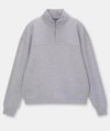 Oversize Yarım Farmuarlı Yakalı Basic Sweatshirt - Gri