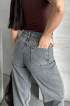 Palazzo Bıyık Kar Yıkama Buz Mavi Jeans Pantolon D2008