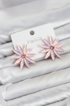 Pembe Kristal Taşlı Lotus Model Kadın Küpe