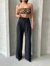 Pileli Keten Pantolon S255046